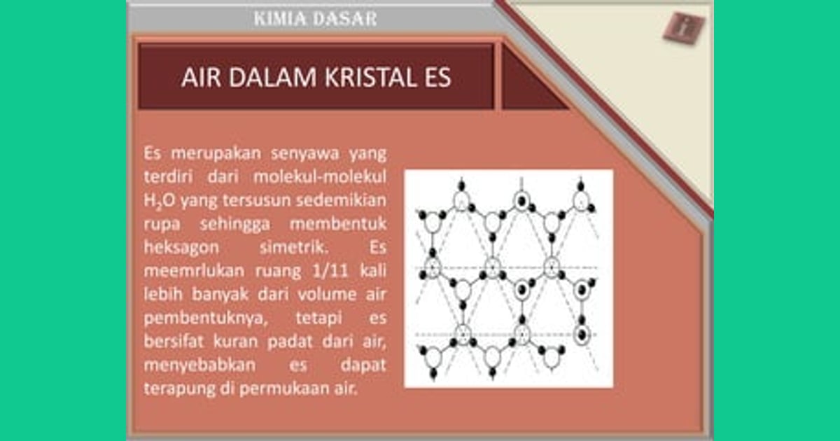 Air: Lebih dari Sekadar H2O – Menguak Sejarah, Sifat Unik, dan Segudang Manfaatnya - Kimia air |