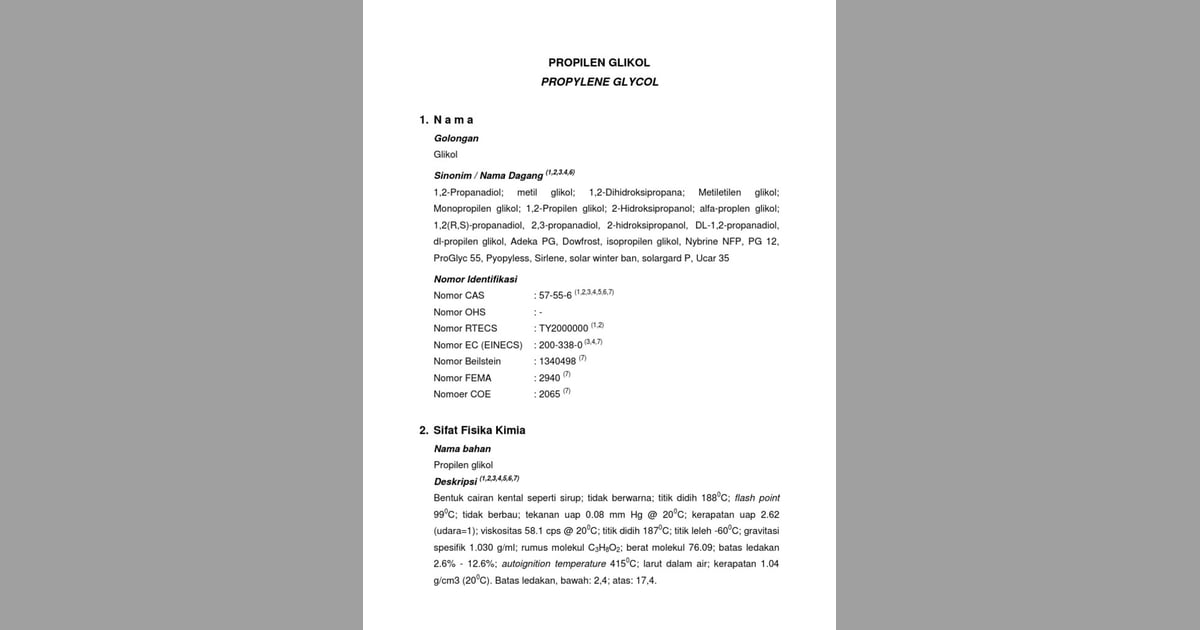 Propilen Glikol: Menguak Sejarah, Sifat Unik, dan Ragam Aplikasinya yang Revolusioner - Propilen Glikol |