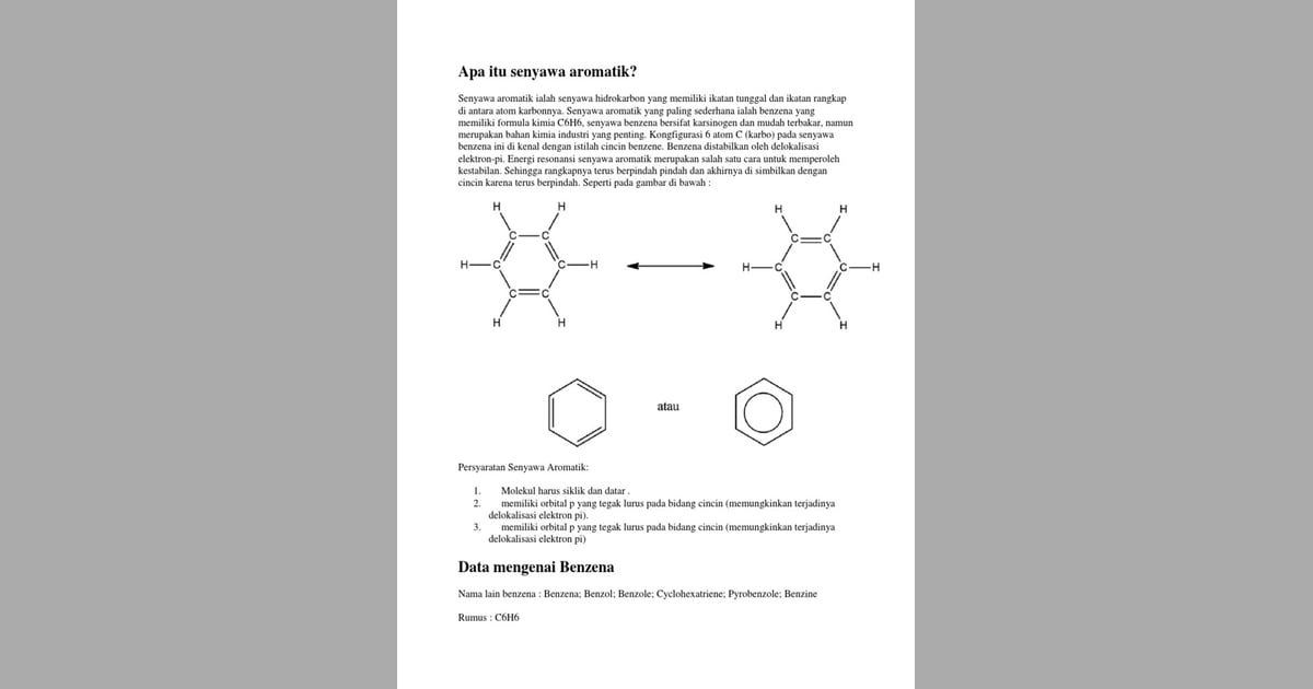 Senyawa Aromatik: Menguak Sejarah, Sifat Khas, Manfaat Luas, dan Beragam Aplikasinya - Senyawa Aromatik: Sifat,
