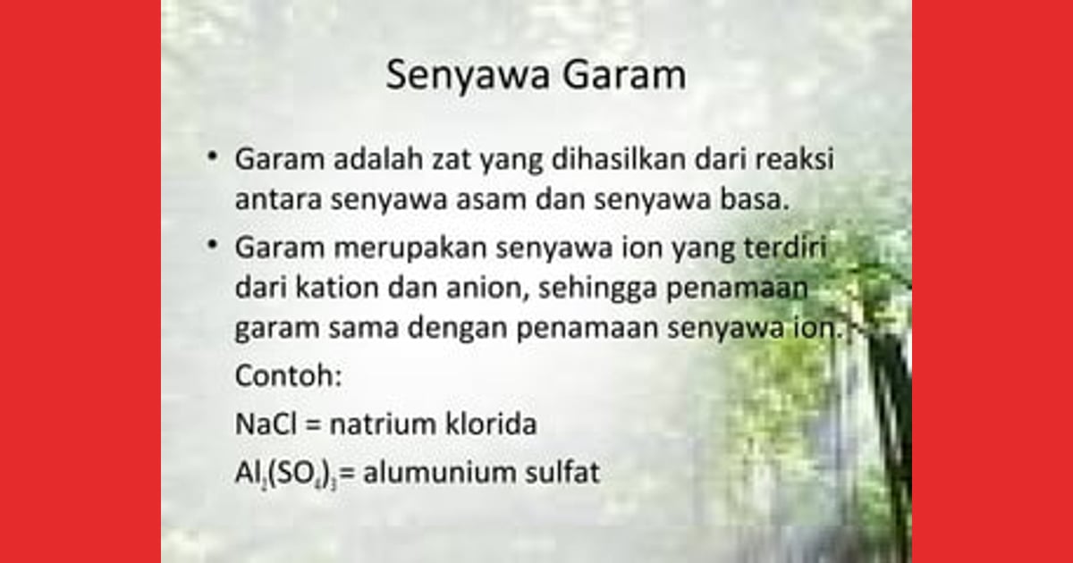 Senyawa Garam: Mengupas Tuntas Sejarah, Sifat, dan Ragam Aplikasinya - Tata nama senyawa_kimia