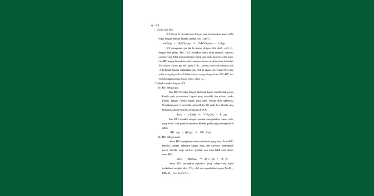 Senyawa HCL: Menguak Sejarah, Sifat, Karakteristik, dan Ragam Aplikasinya - Peta konsep |