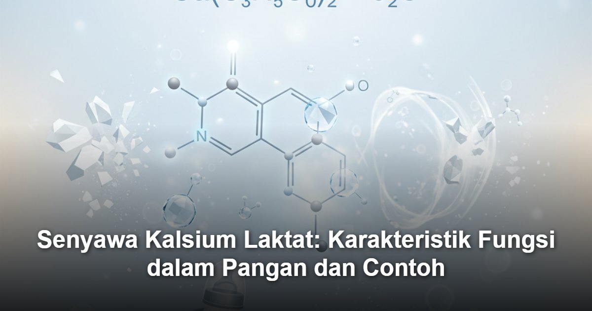 Senyawa Kalsium Laktat: Karakteristik Fungsi dalam Pangan dan Contoh